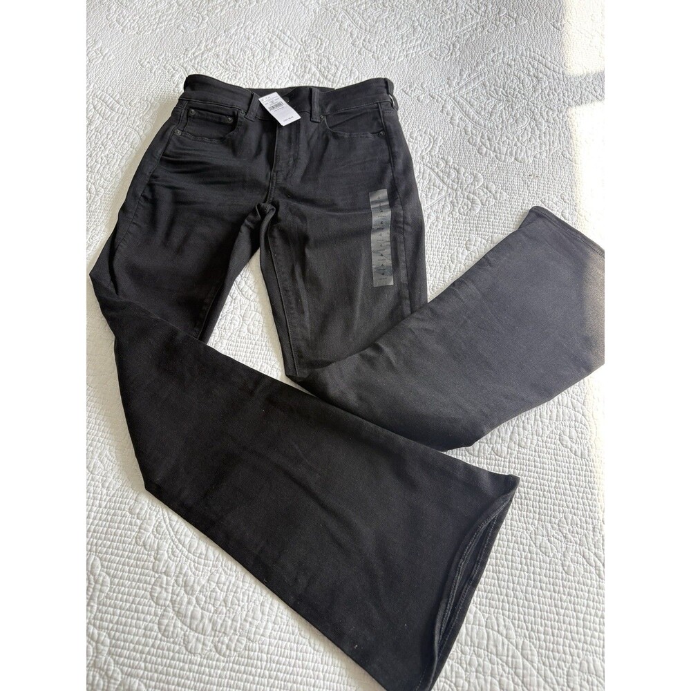 American Eagle Jeans Size 4 Womens Black Stretch Pants High Rise Artist Flare